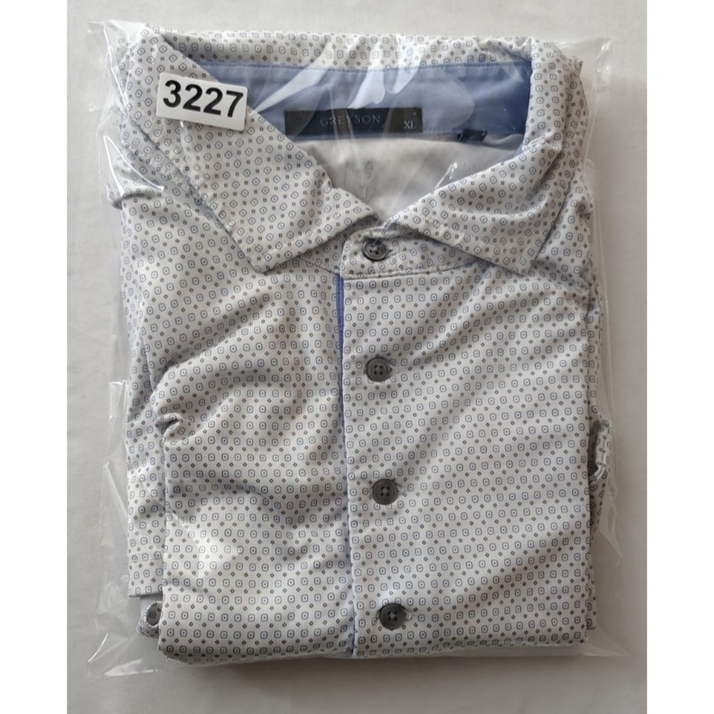 Greyson Polo Performance Stretch AOP Geometric Golf Polo Pine Valley Mens XL - Picture 4 of 11